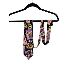 Vtg Mickey Inc Novelty Neck Tie‎ Silk Mickey Mouse Hong Kong Poster Design